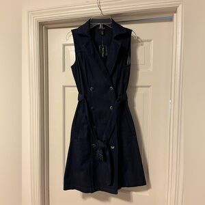 White House black market denim trench dress size 0